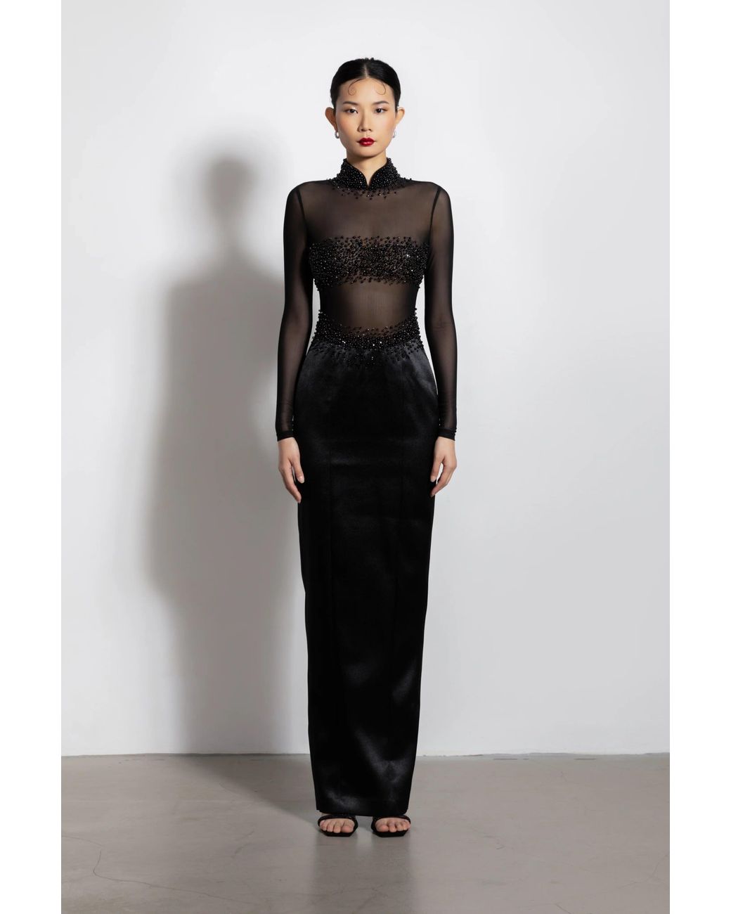SAU LEE Black Po Gown