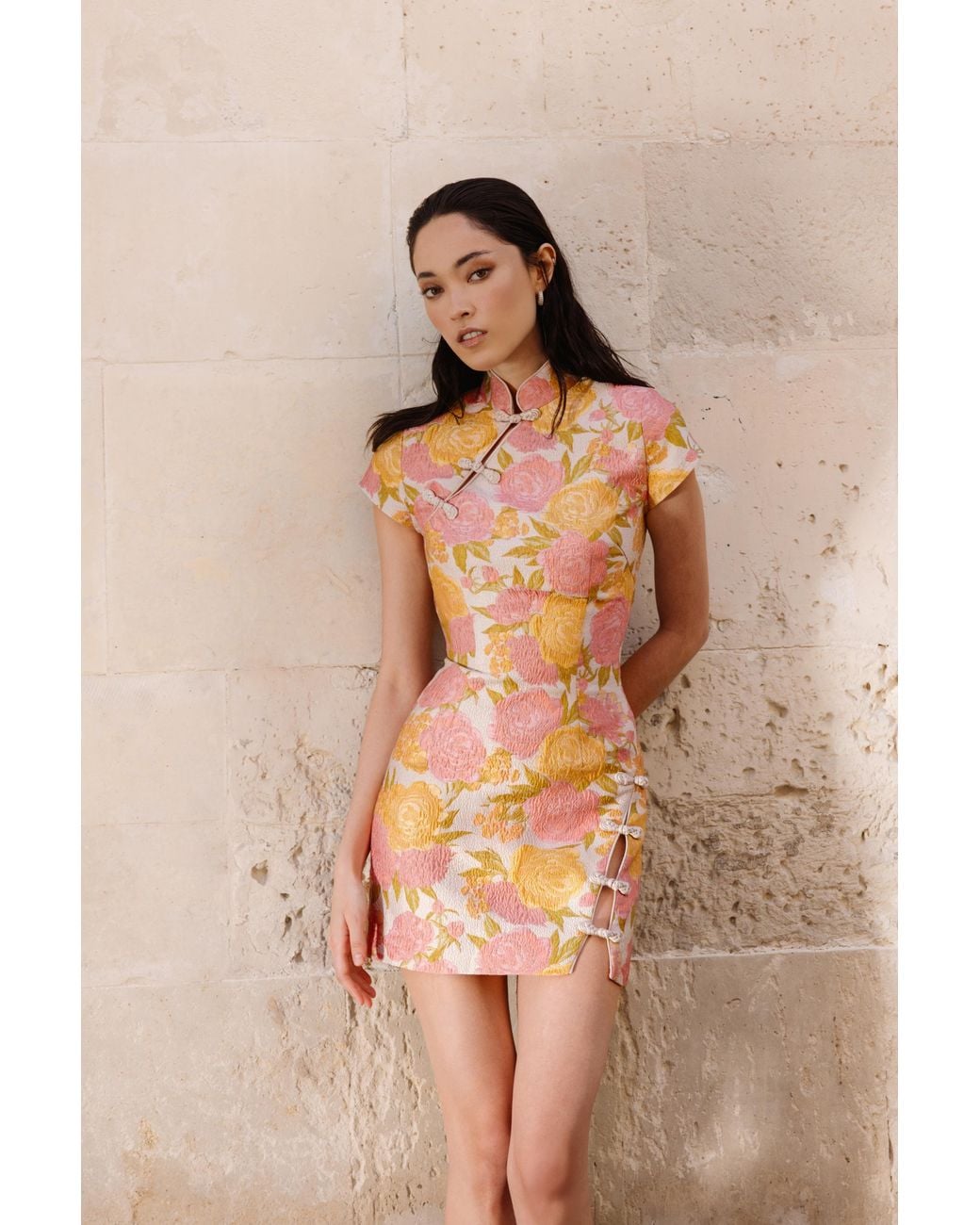 SAU LEE White Jada Jacquard Mini Dress