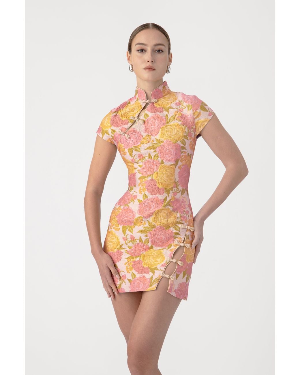 SAU LEE White Jada Jacquard Mini Dress