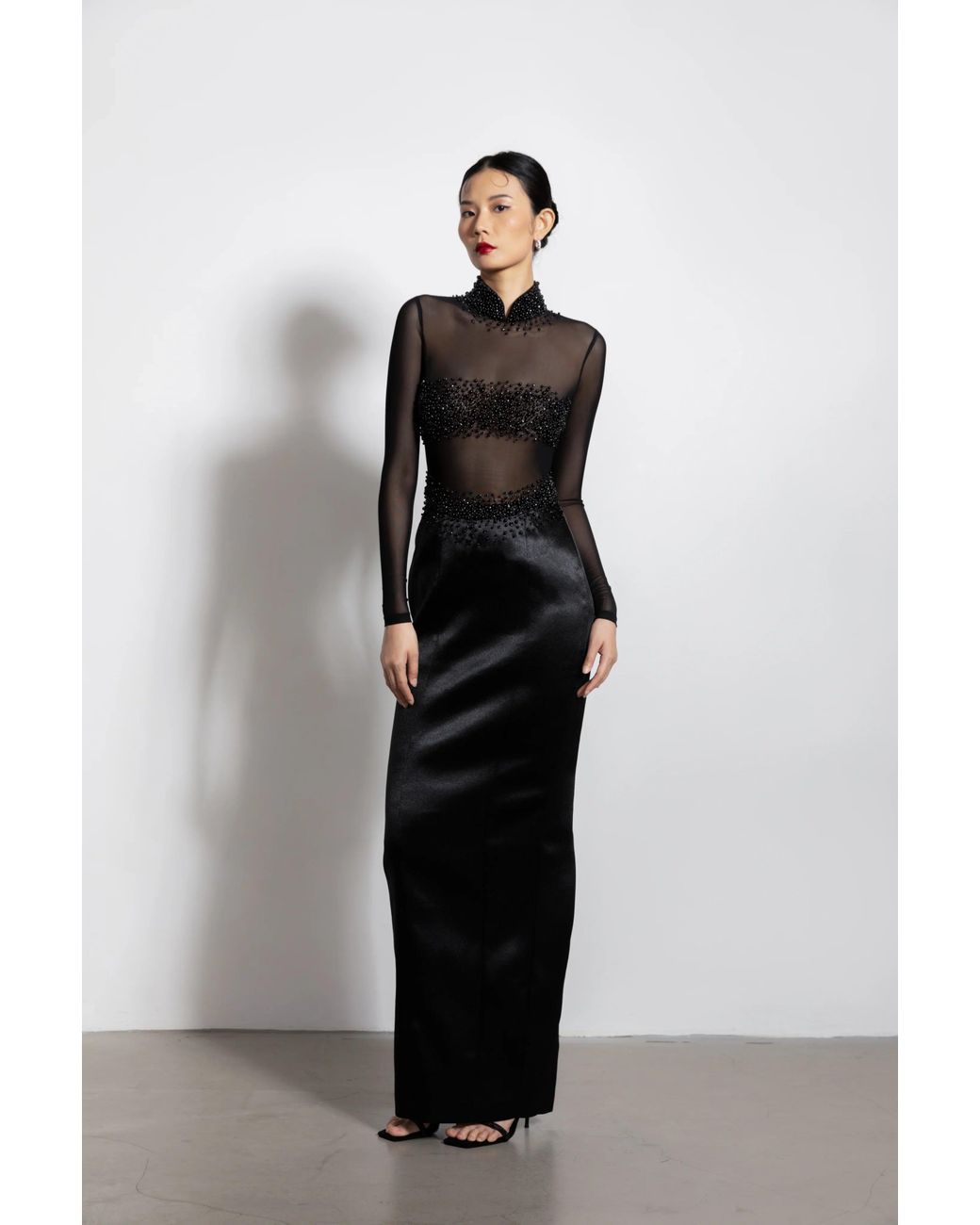 SAU LEE Black Po Gown