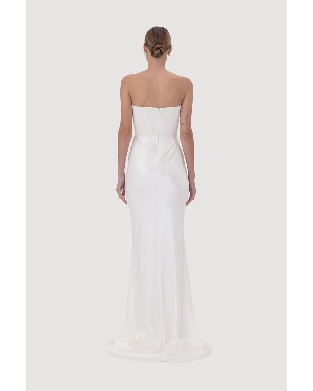 SAU LEE White Margot Satin Gown