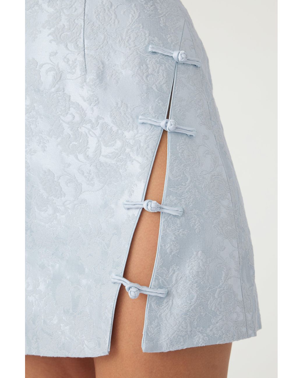 SAU LEE White Ines Brocade Mini Dress