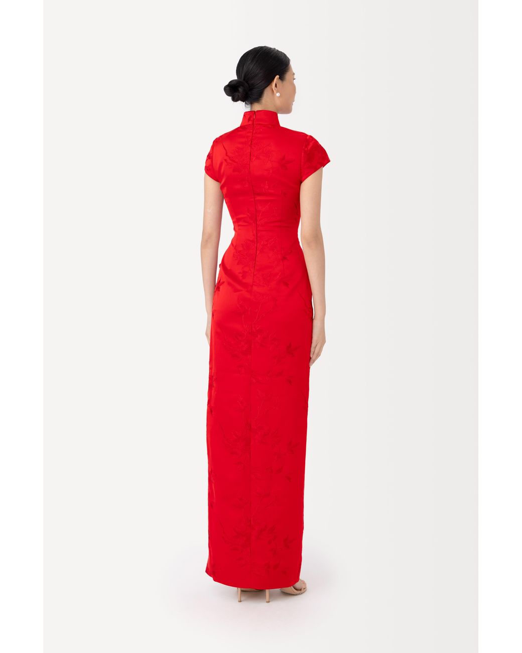 SAU LEE Isabella Embroidered Gown