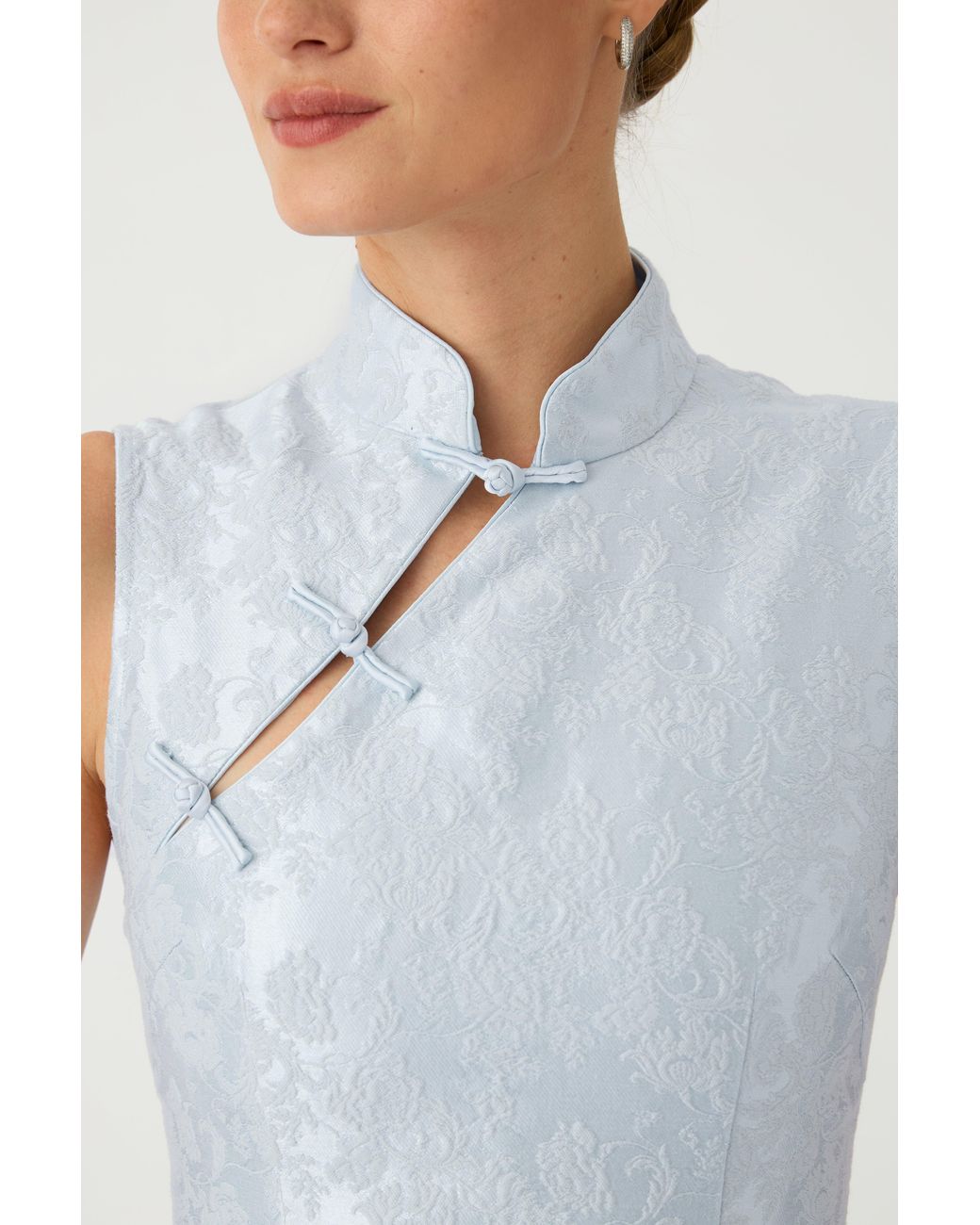 SAU LEE White Ines Brocade Mini Dress