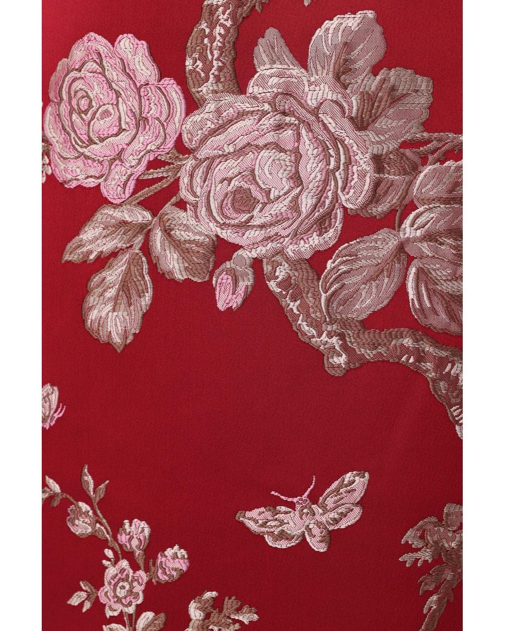 SAU LEE Red Nico Brocade Top