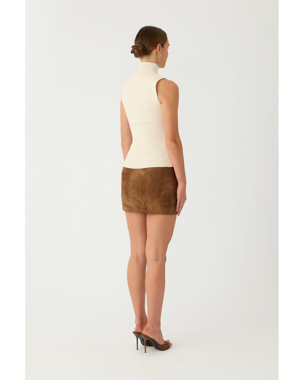 SAU LEE Multicolor Tilda Suede Skirt