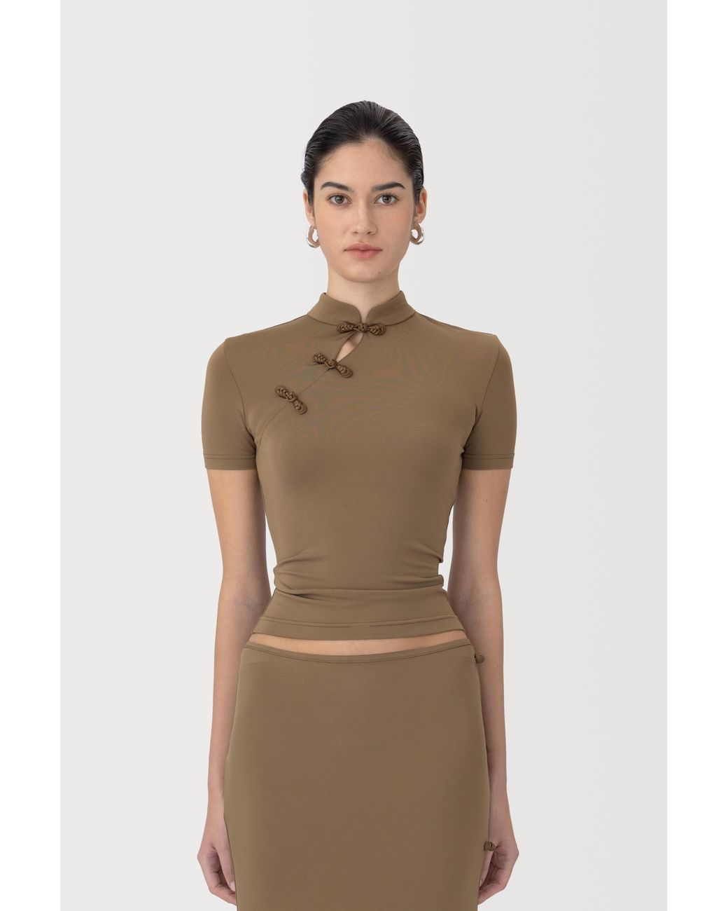 SAU LEE Natural Timo Jersey Top