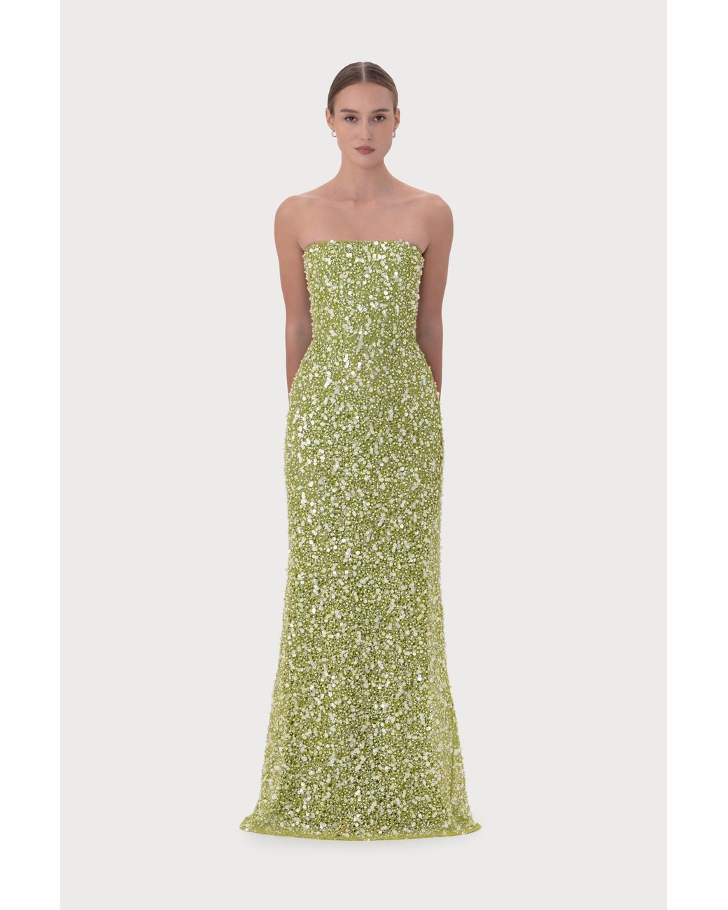 SAU LEE Blue Courtney Beaded Dress