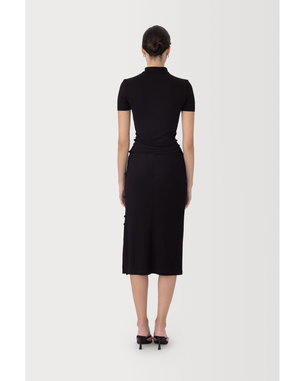 SAU LEE Black Timo Jersey Top