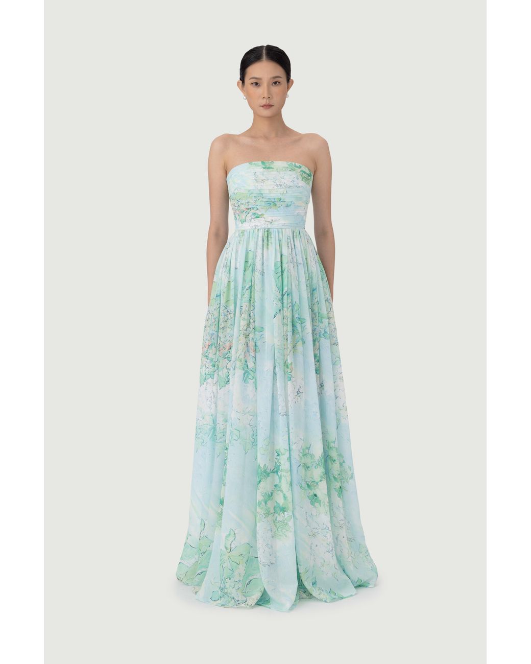 SAU LEE Blue Camille Maxi Dress