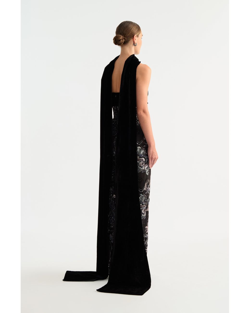 SAU LEE Green Adrian Embellished Gown