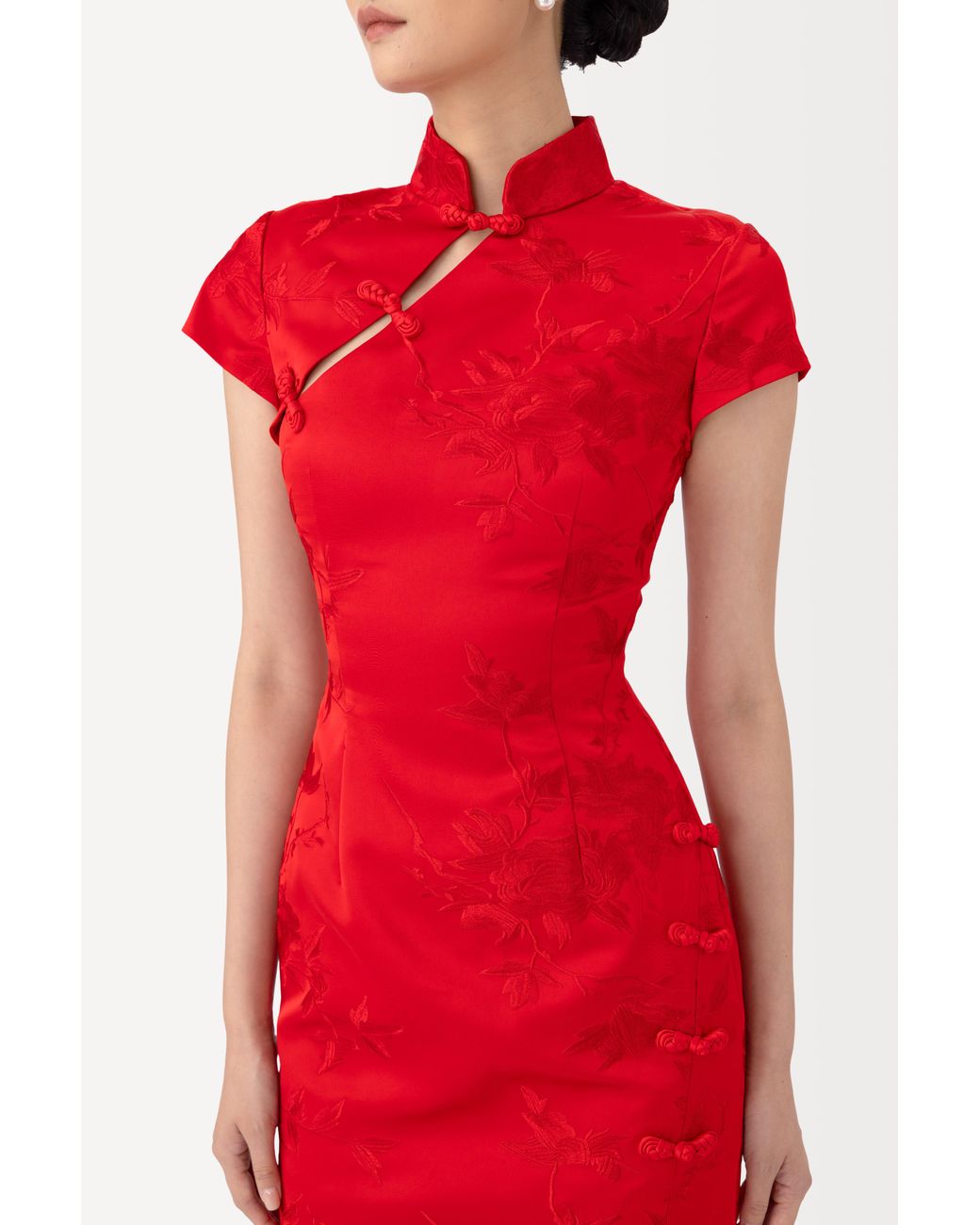 SAU LEE Isabella Embroidered Gown