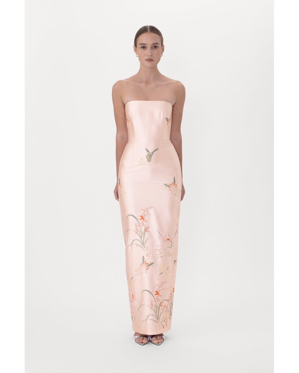 SAU LEE Blue Ilsa Satin Gown
