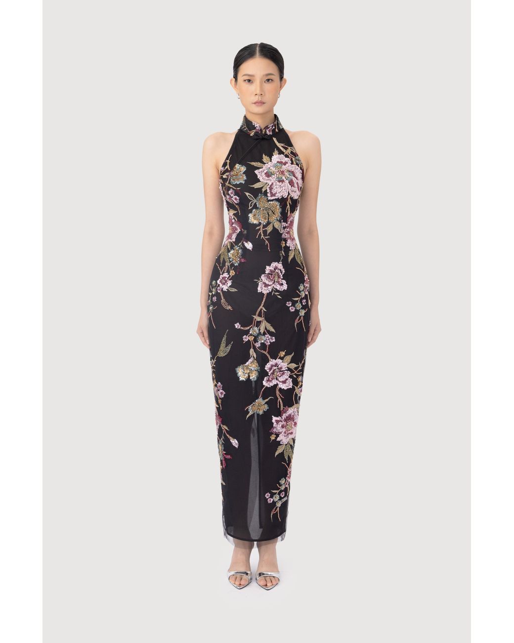 SAU LEE White Parker Embellished Maxi Dress