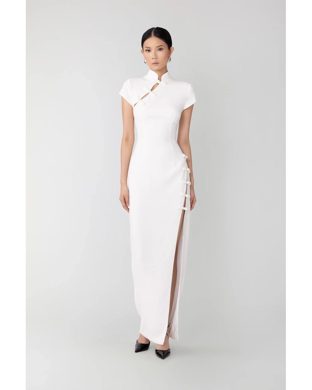 SAU LEE White Isabella Maxi Dress