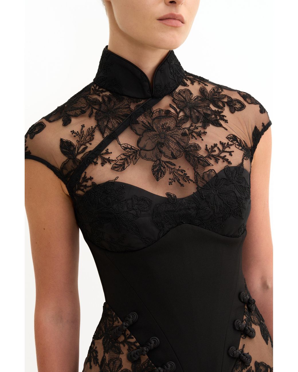 SAU LEE Multicolor Emilia Lace Gown
