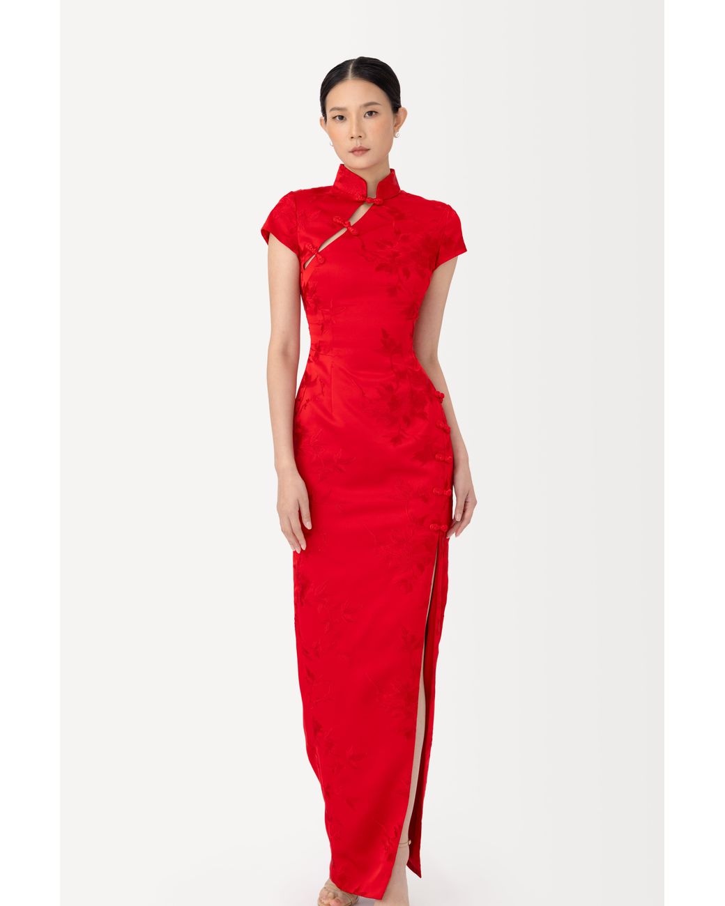 SAU LEE Isabella Embroidered Gown