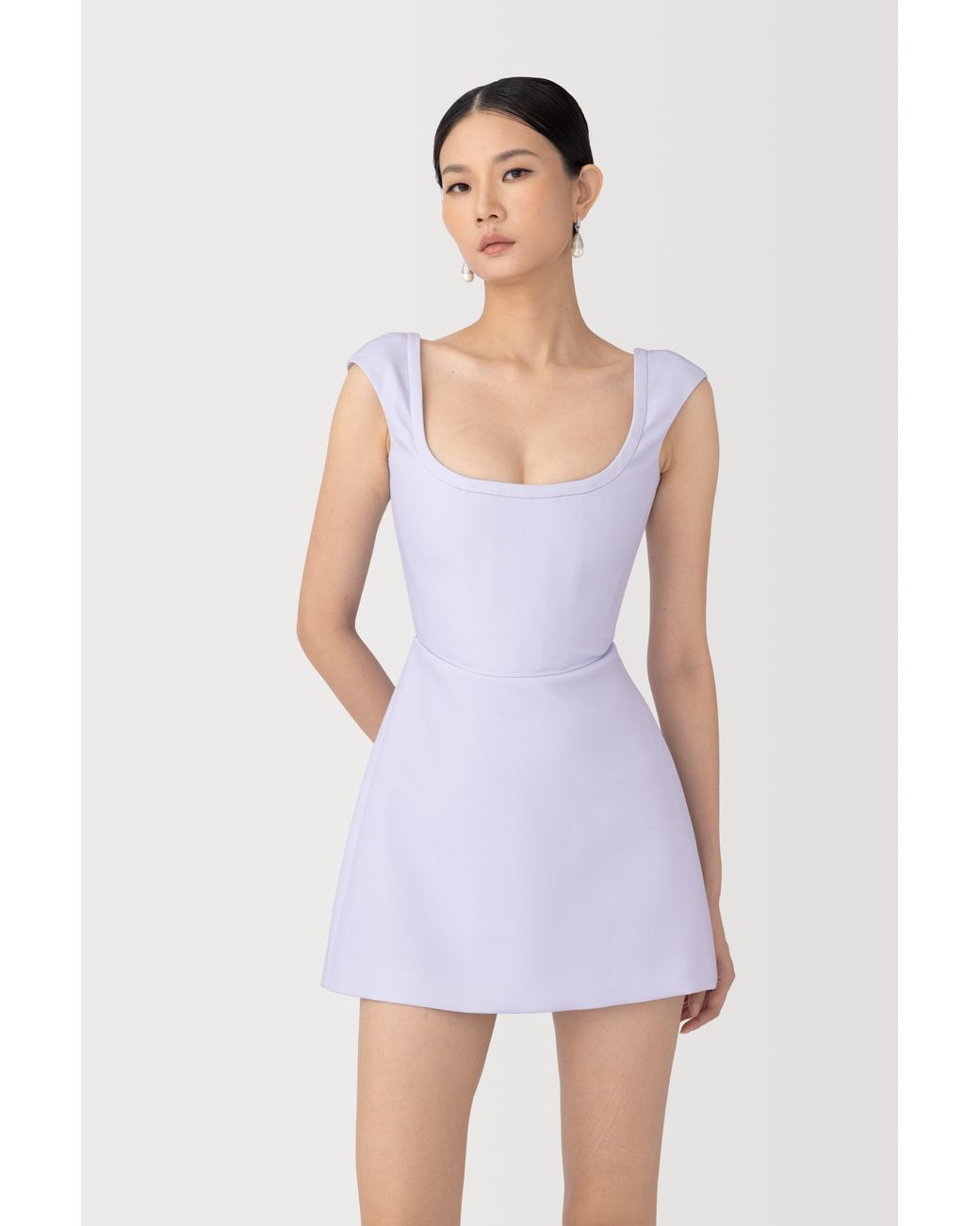 SAU LEE Purple Bryn Mini Dress