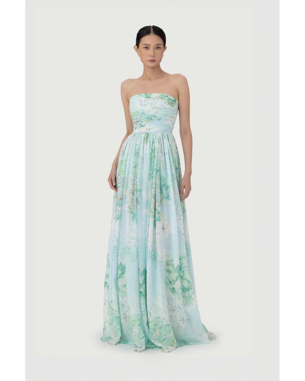 SAU LEE Blue Camille Maxi Dress