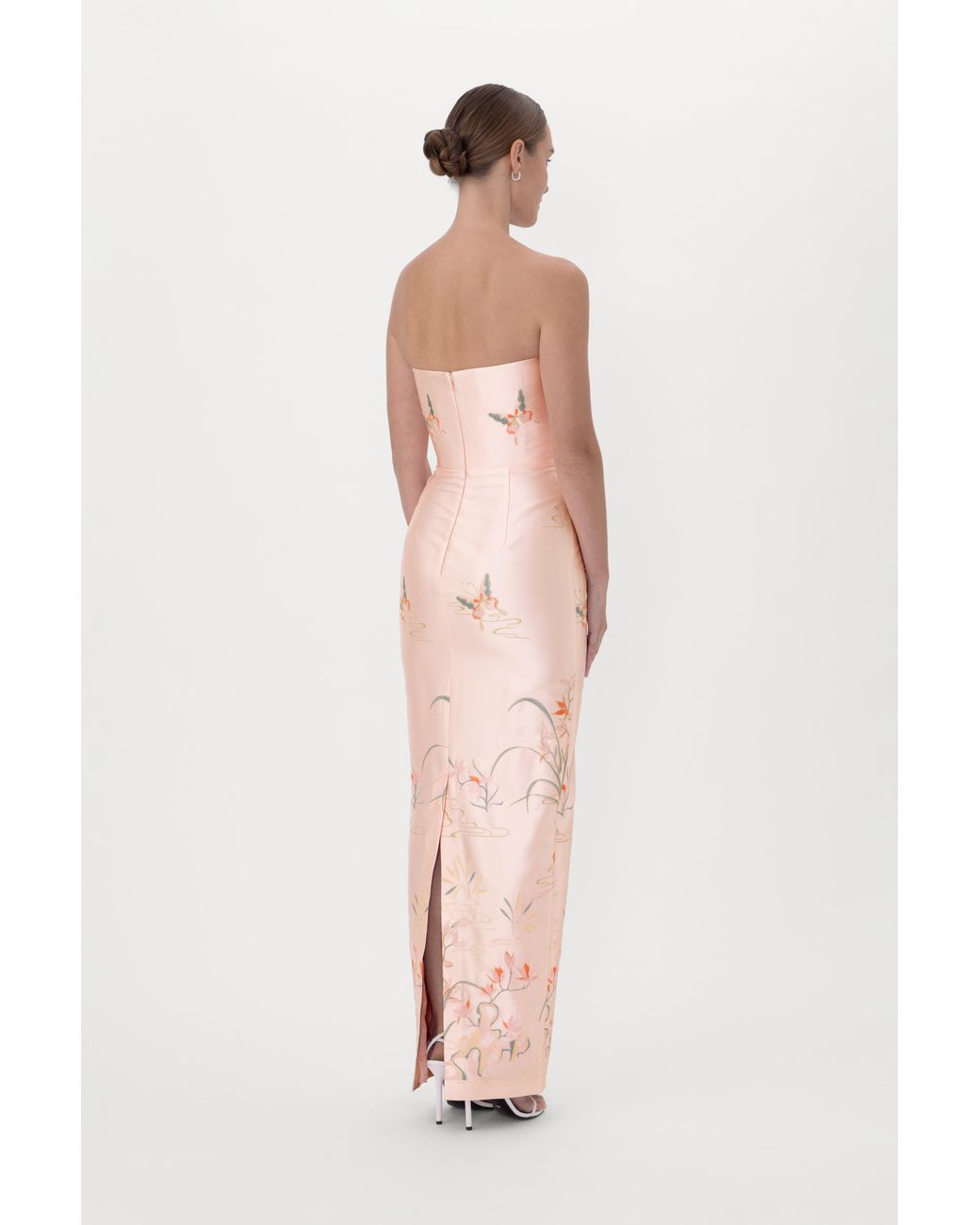 SAU LEE Blue Ilsa Satin Gown