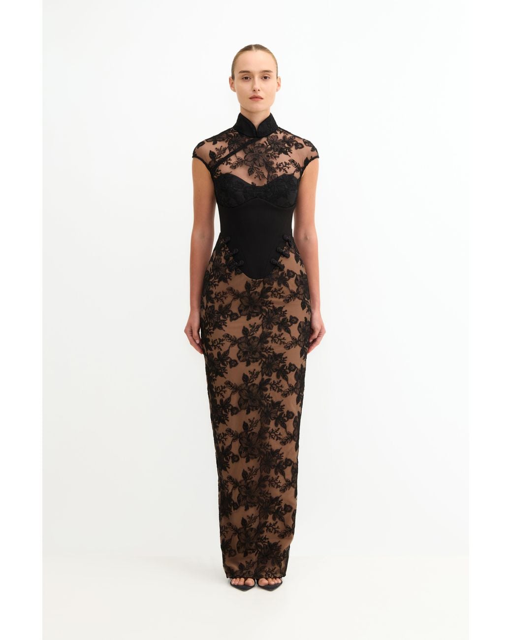 SAU LEE Multicolor Emilia Lace Gown