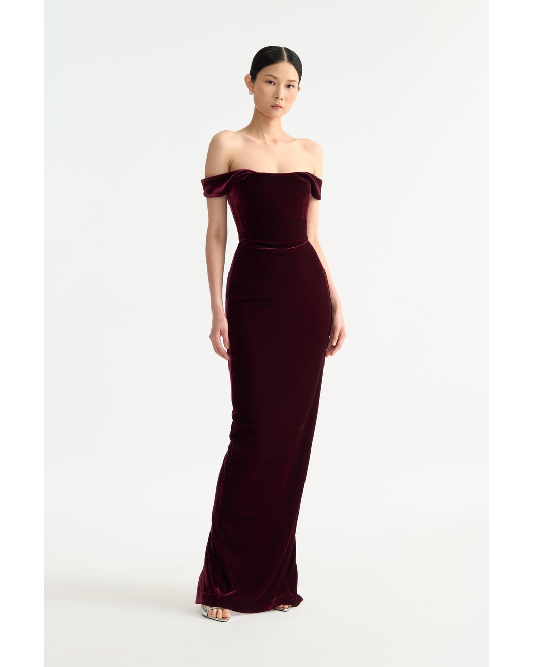 SAU LEE Black Joanna Velvet Gown