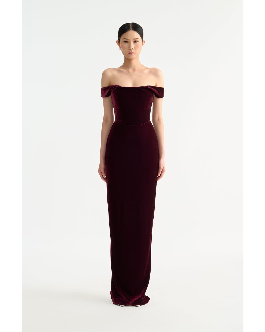 SAU LEE Black Joanna Velvet Gown