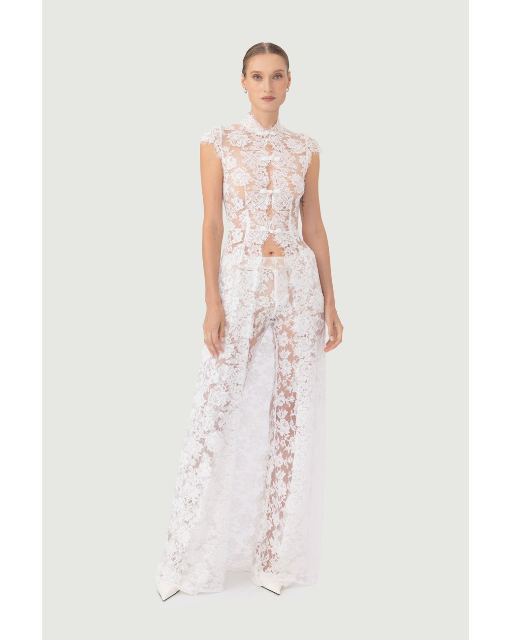 SAU LEE Multicolor Saphina Lace Top