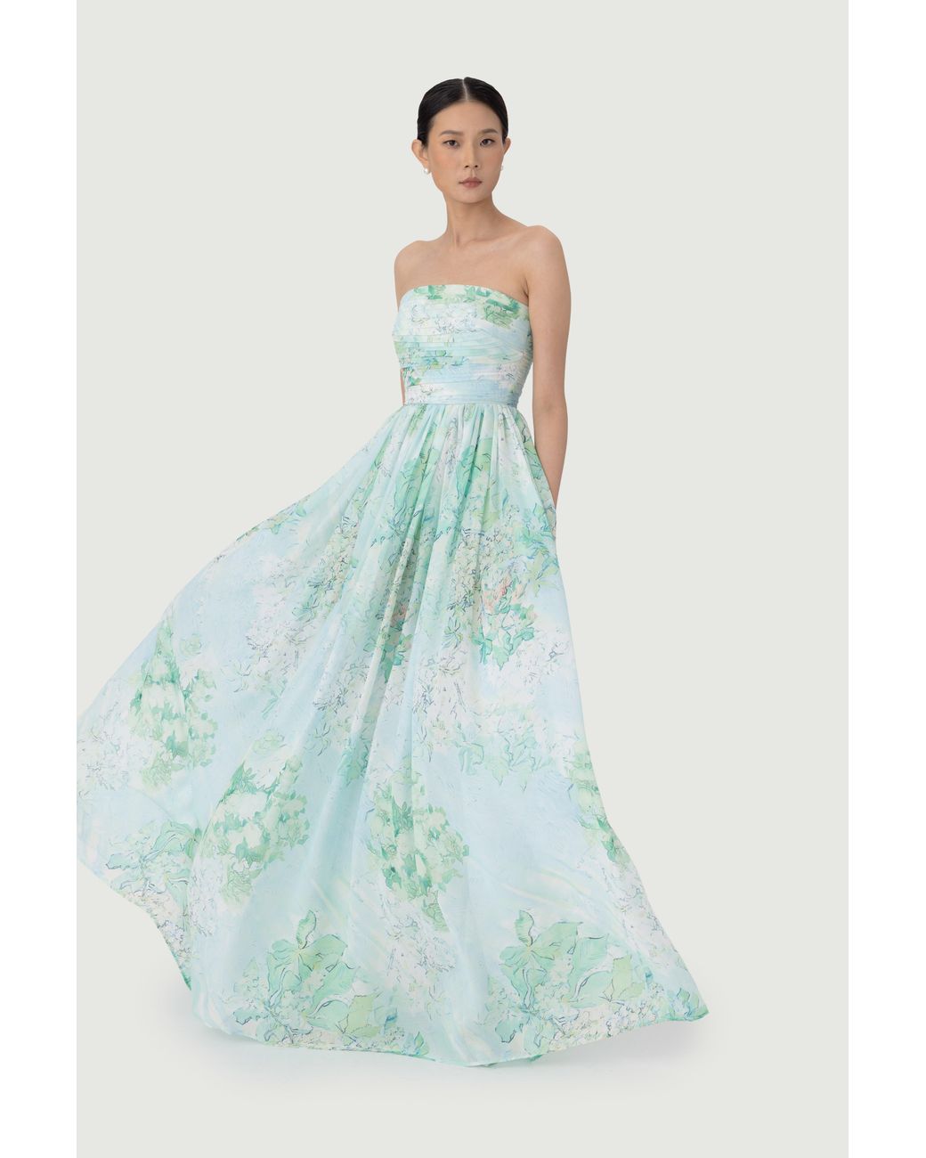 SAU LEE Blue Camille Maxi Dress