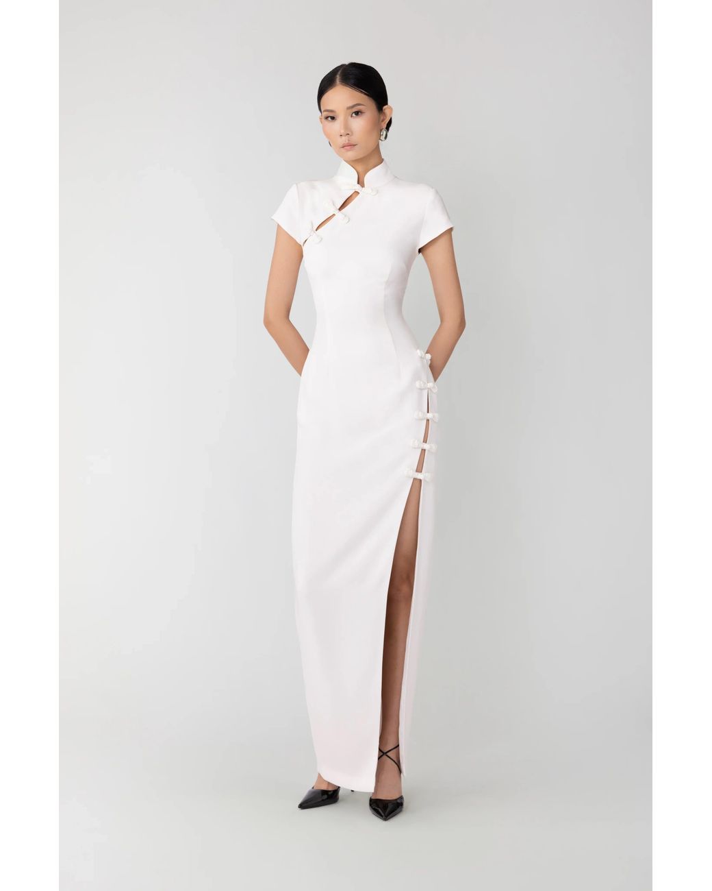 SAU LEE White Isabella Maxi Dress