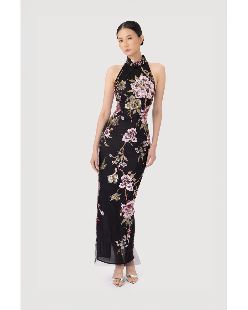 SAU LEE White Parker Embellished Maxi Dress