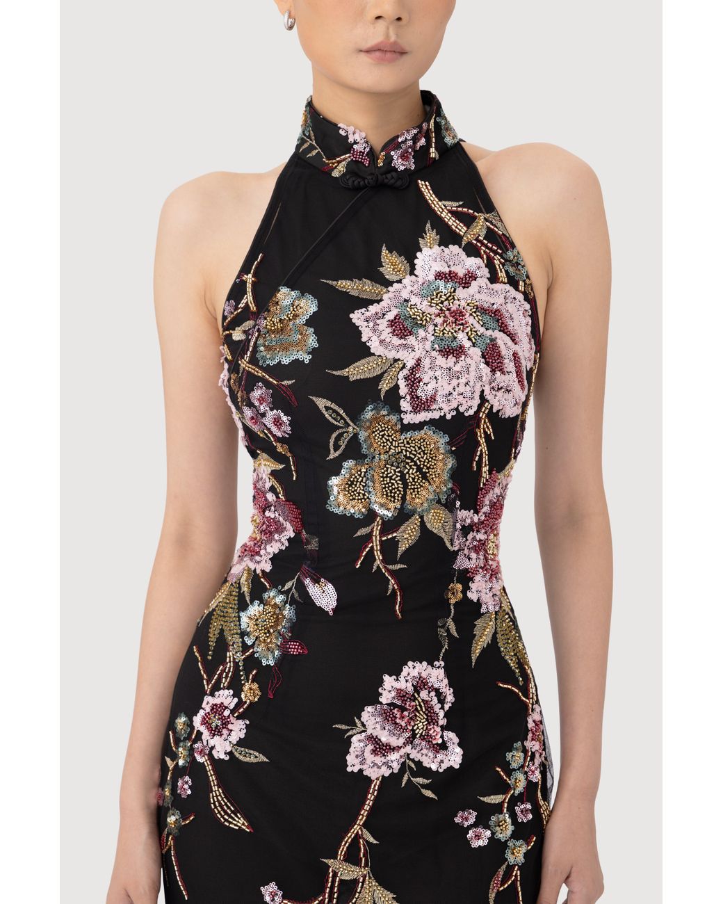 SAU LEE White Parker Embellished Maxi Dress