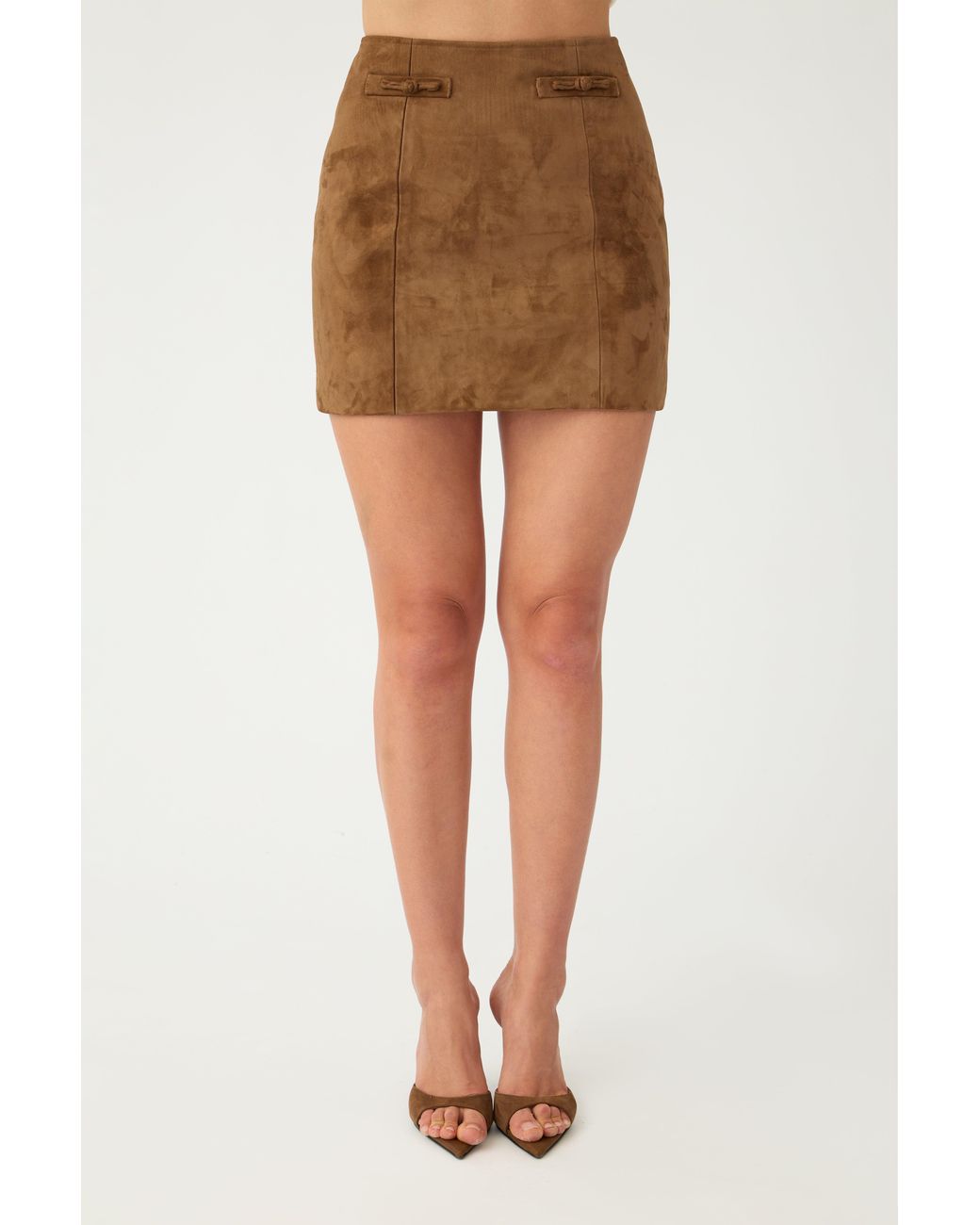 SAU LEE Multicolor Tilda Suede Skirt