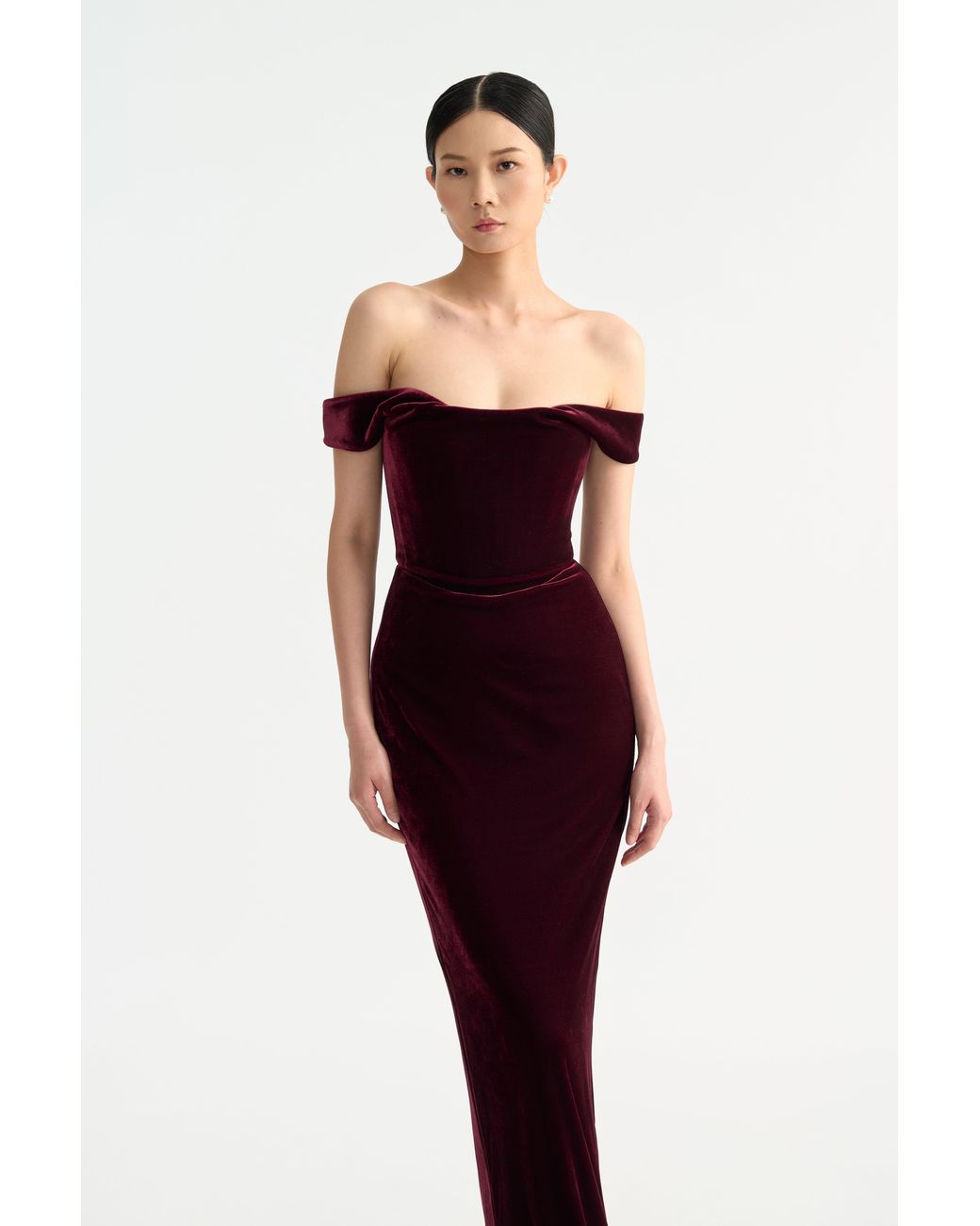SAU LEE Black Joanna Velvet Gown