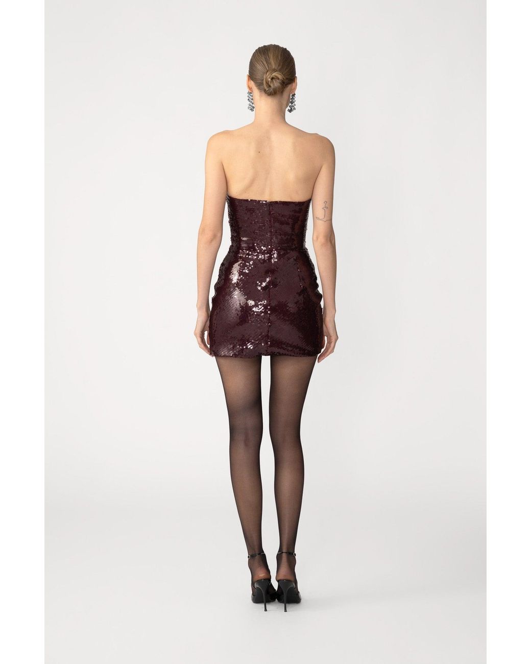 SAU LEE Red Cindy Sequined Mini Dress