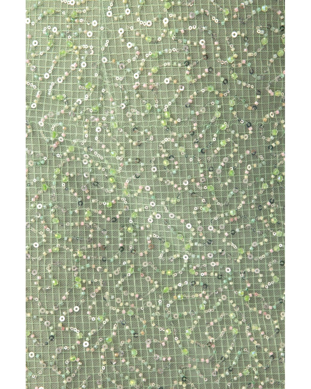 SAU LEE Green Jada Beaded Mini Dress