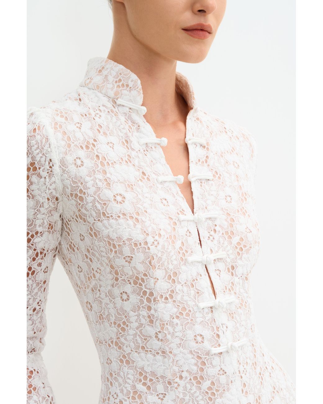 SAU LEE White Roberta Mini Dress
