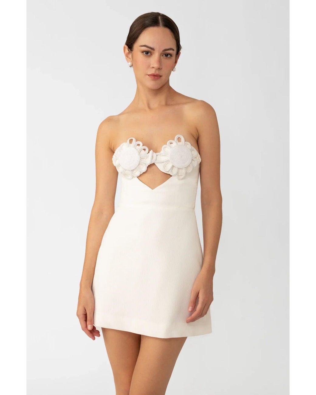 SAU LEE White Eve Mini Dress
