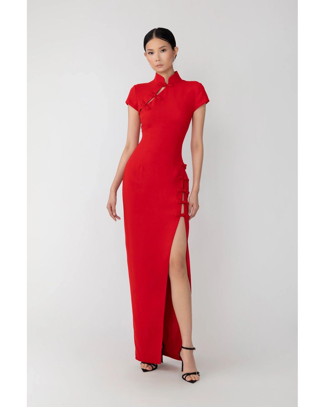 SAU LEE Red Isabella Maxi Dress