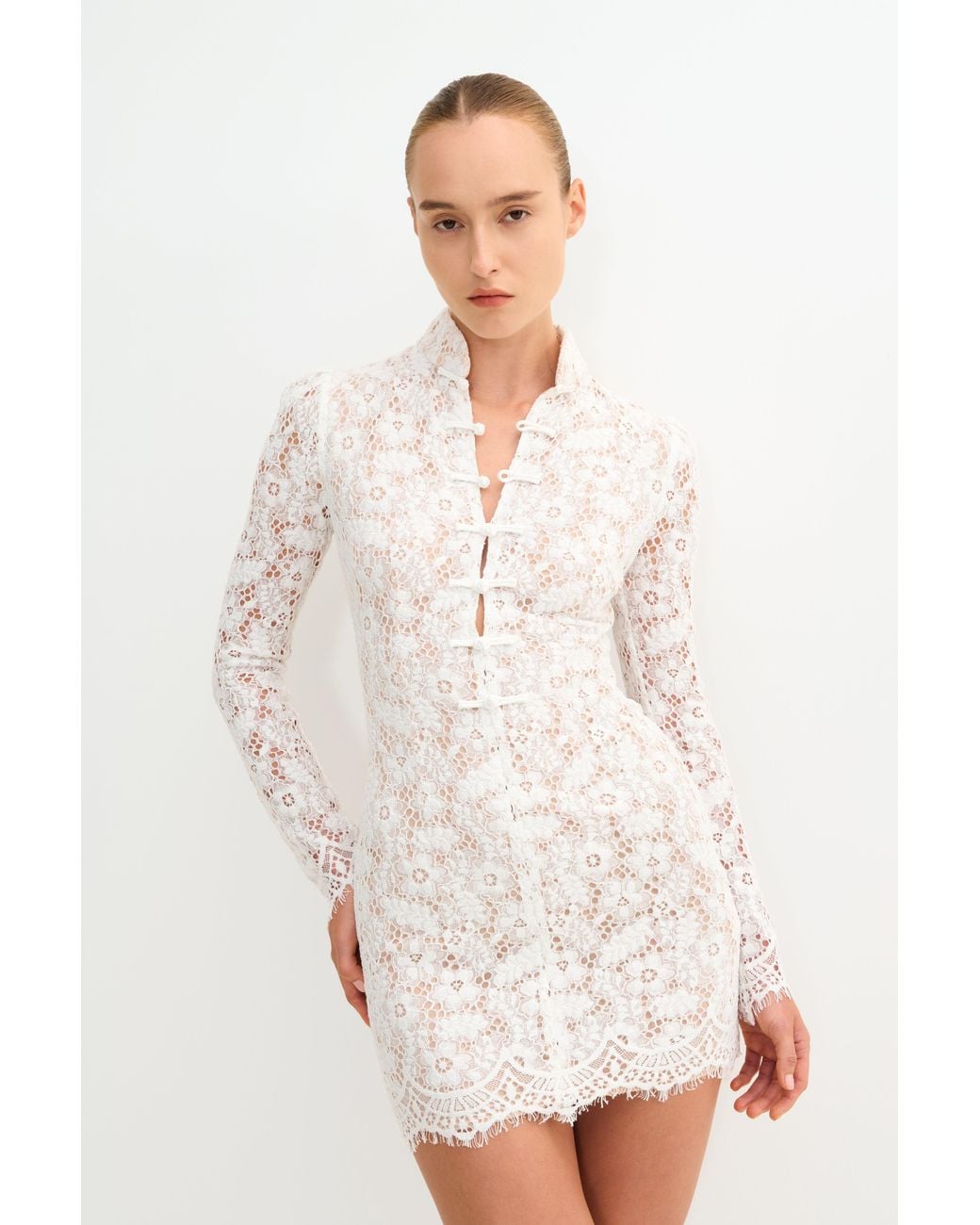 SAU LEE White Roberta Mini Dress
