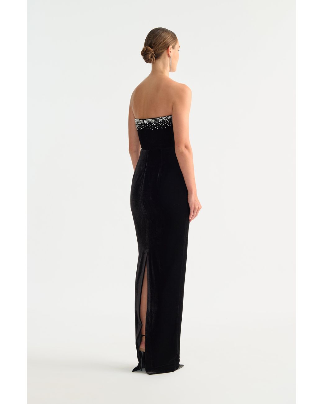 SAU LEE Black Lavinia Velvet Gown