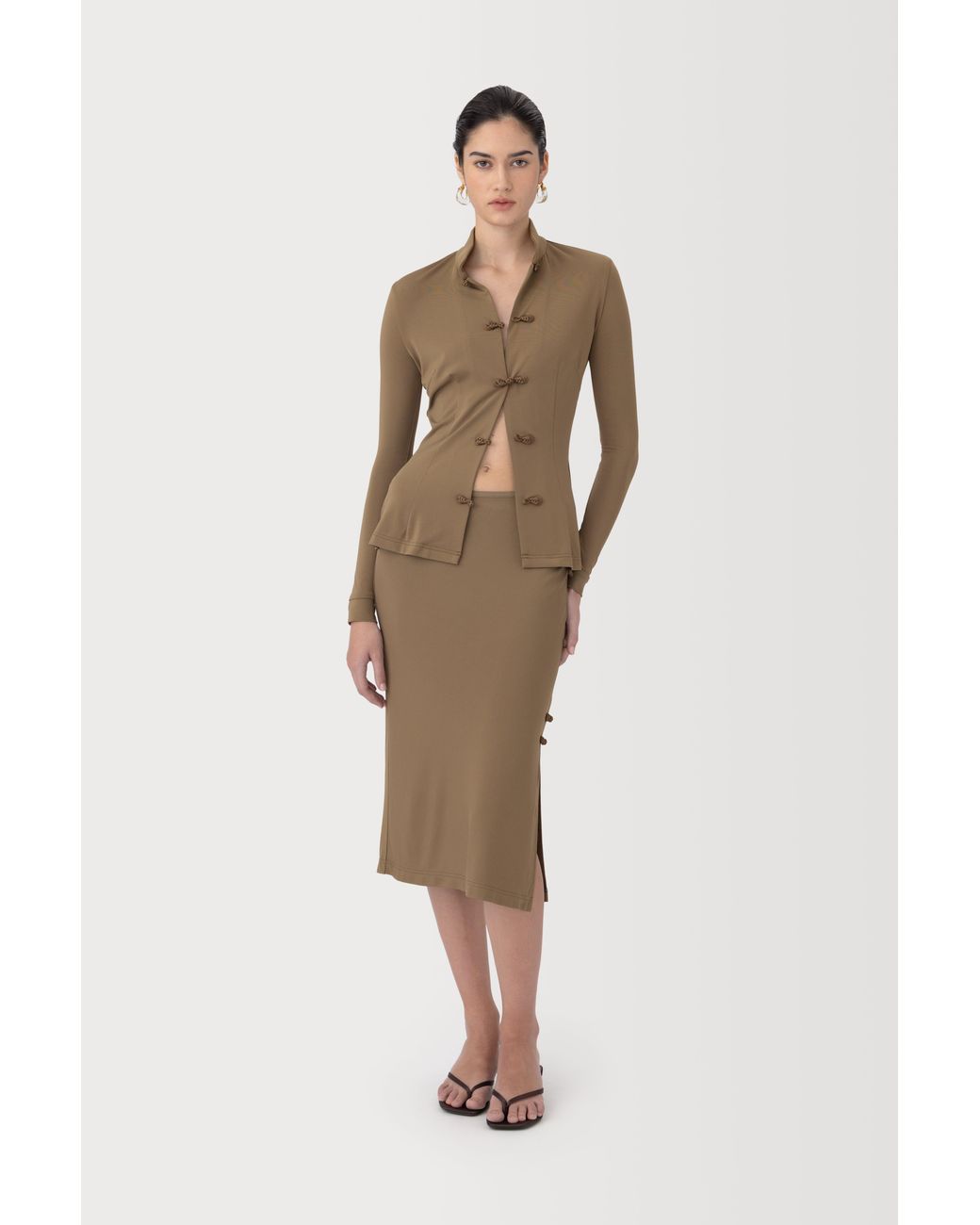 SAU LEE Natural Timo Jersey Skirt