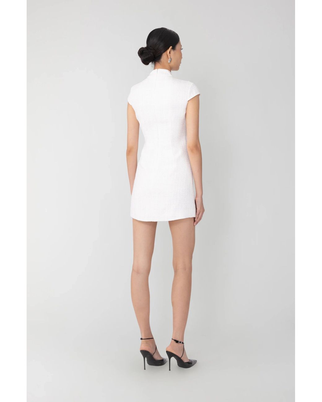 SAU LEE White Natasha Tweed Mini Dress