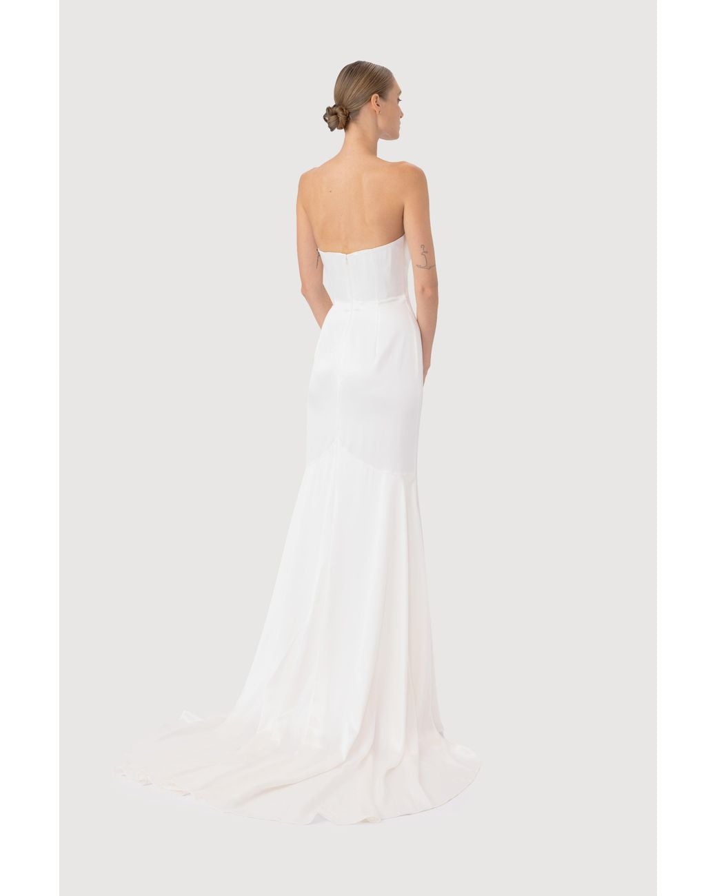 SAU LEE Brown Rianne Satin Gown