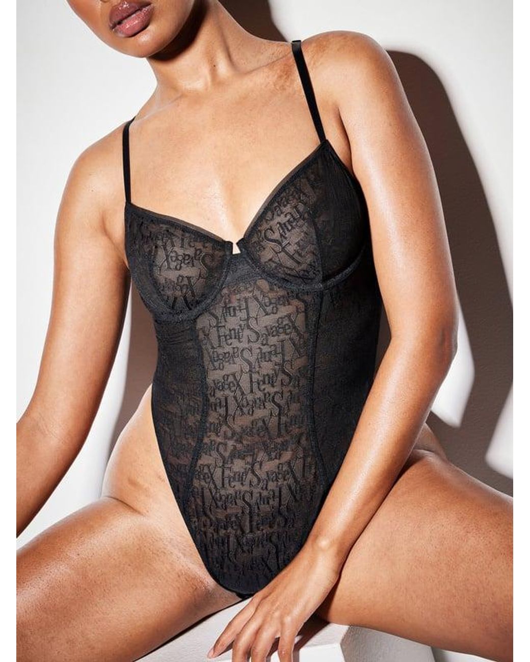 Savage X Black Signature Script Underwire Teddy