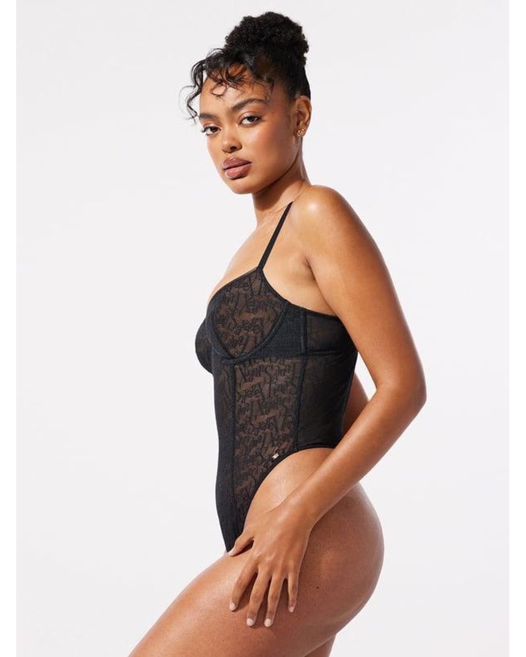 Savage X Black Signature Script Underwire Teddy