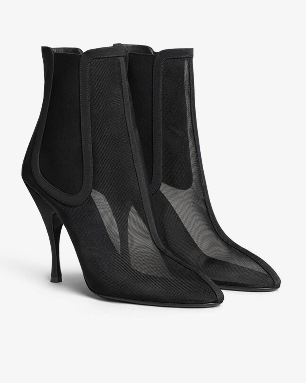 Alaïa Black Transparent Mesh Chelsea Boots