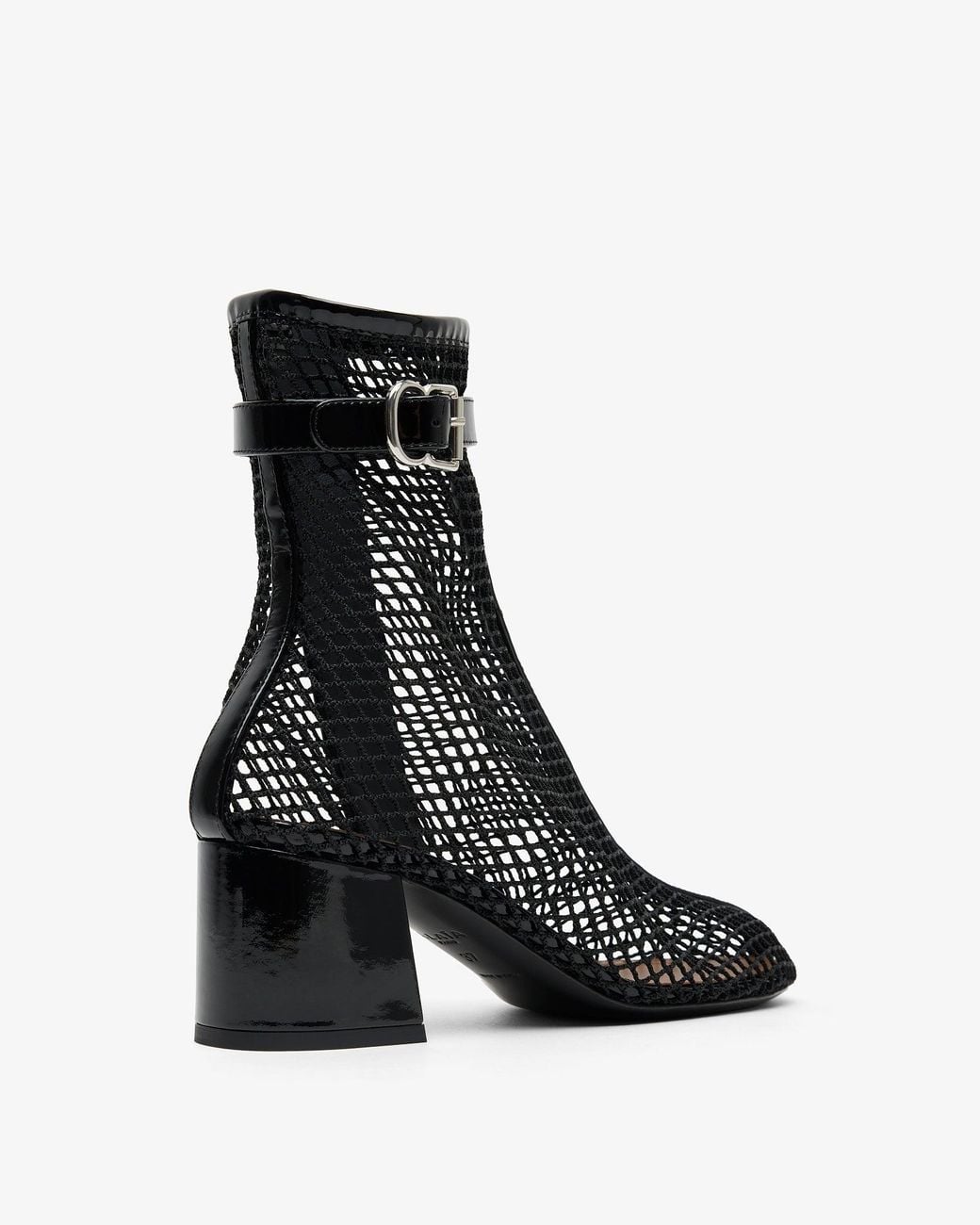 Alaïa Black Patent Mesh 55 Ankle Boots