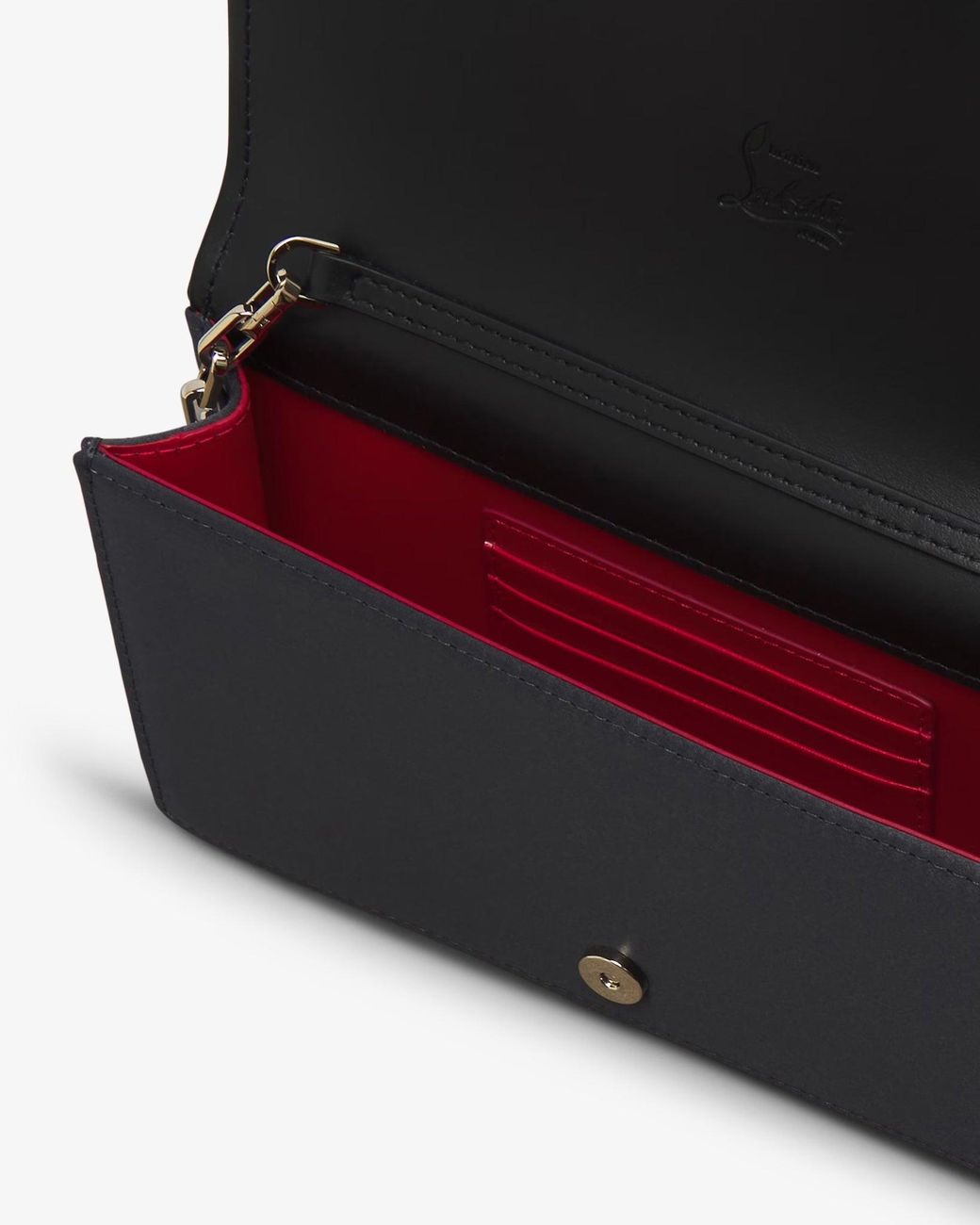 Christian Louboutin Bettina Crepe Satin Black Clutch