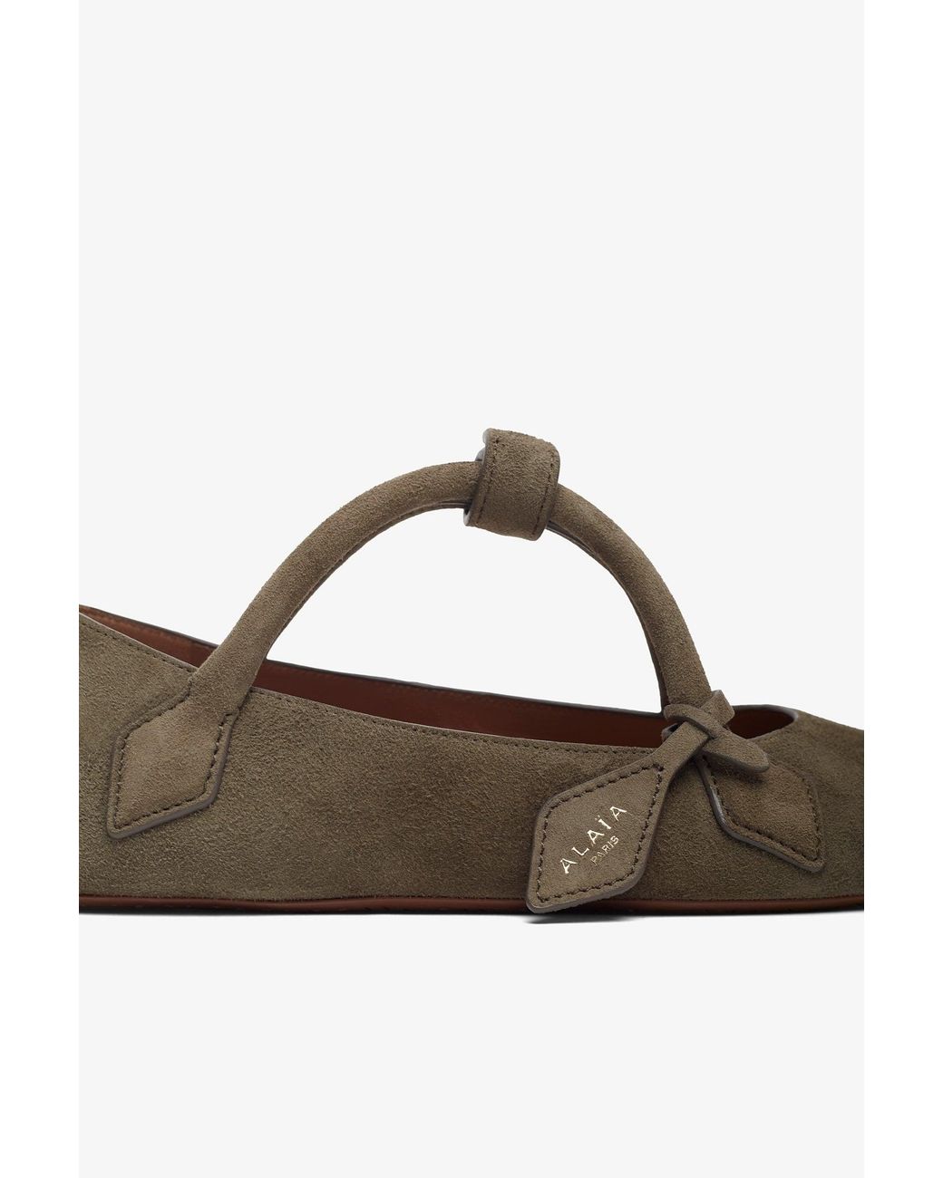 Alaïa Multicolor Teckel Brown Grey Suede Ballet Flats